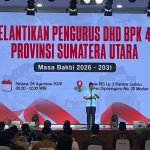 Gubernur Sumatera Utara Bobby Nasution pada Pelantikan Dewan Harian Daerah Badan Pembudayaan Kejuangan (DHD BPK) 45 Sumatera Utara masa bakti 2026-2031 di Medan, Selasa ANTARA/HO